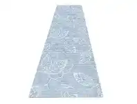LivingStyles Lima Leaves Modern Runner Rug, 80x300cm, Blue offer