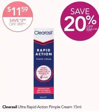 Terry White Clearasil Ultra Rapid Action Pimple Cream 15ml offer