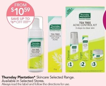 Terry White Thursday Plantation* Skincare Selected Range offer