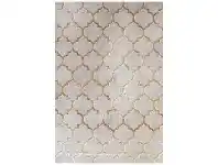 LivingStyles Alyssum Trellis Textured Modern Rug, 150x80cm, Grey / Gold offer