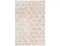 LivingStyles Alyssum Trellis Textured Modern Rug, 230x160cm, Cream / White offer