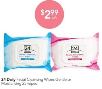 Terry White 24 Daily Facial Cleansing Wipes Gentle or Moisturising 25 wipes offer