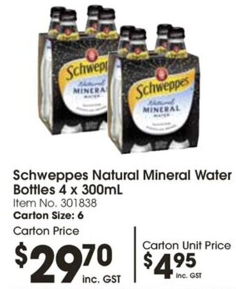 Schweppes Natural Mineral Water Schweppes Infused Natural Water Bottles 4 x 300mL
