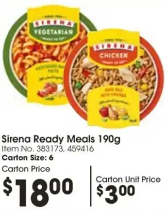 Sirena Ready Meals 190g