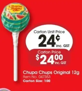 Campbells Wholesale Chupa Chups Original 12g offer