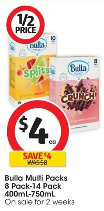 Coles Bulla Multi Packs 8 Pack-14 Pack 400mL-750mL offer