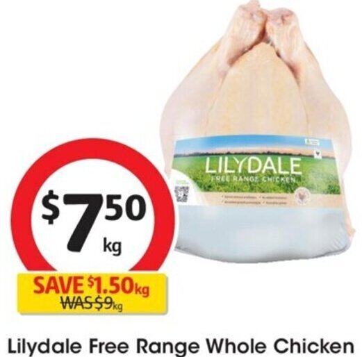 Lilydale Free Range Whole Chicken offer at Coles