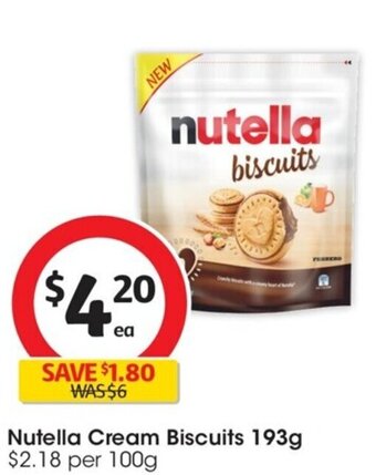 Coles Nutella Cream Biscuits 193g offer