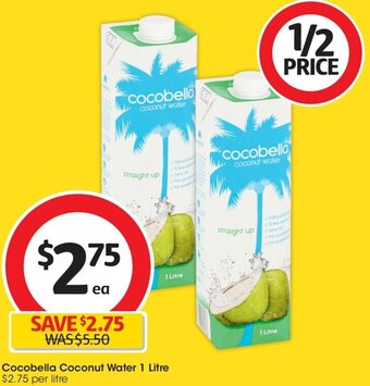 Coles Cocobella Coconut Water 1 Litre offer