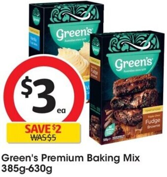 Coles Green's Premium Baking Mix 385g-630g offer