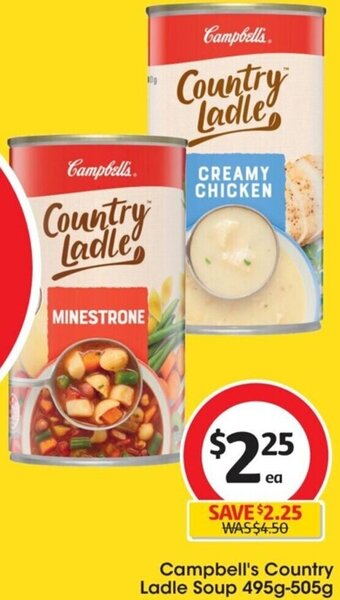 Coles Campbell's Country Ladle Soup 495g-505g offer
