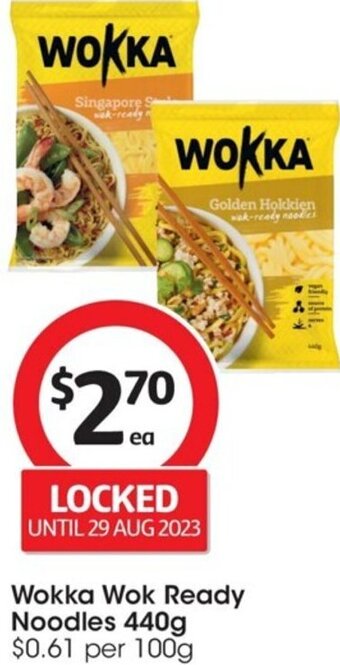 Coles Wokka Wok Ready Noodles 440g offer