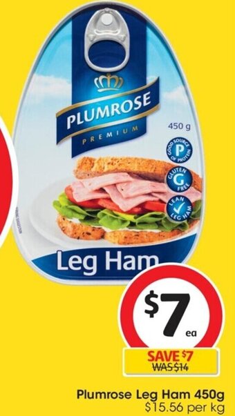 Coles Plumrose Leg Ham 450g offer