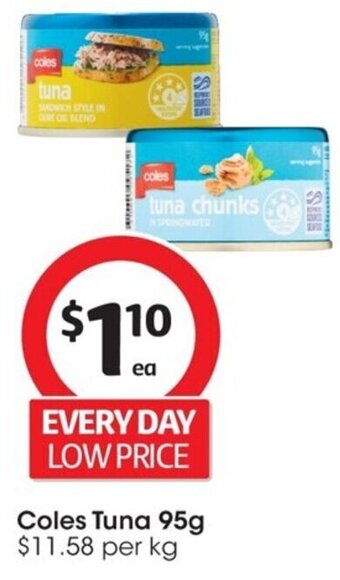 Coles Coles Tuna 95g offer