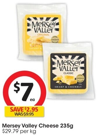 Coles Mersey Valley Cheese 235g offer