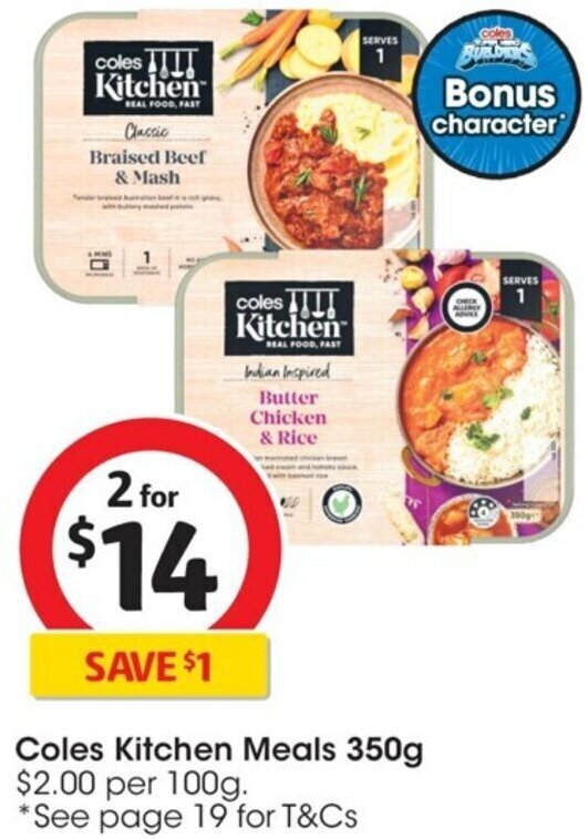 Coles Kitchen Meals 350g offer at Coles