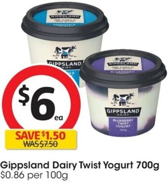 Coles Gippsland Dairy Twist Yogurt 700g offer
