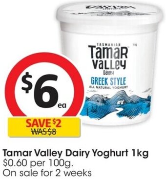 Coles Tamar Valley Dairy Yoghurt 1kg offer