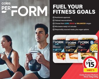 Coles Coles Frozen Perform Meal 330g-340g offer