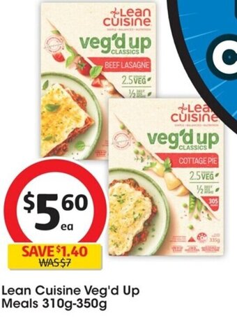 Coles Lean Cuisine Veg'd Up Meals 310g-350g offer