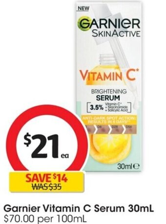 Coles Garnier Vitamin C Serum 30mL offer