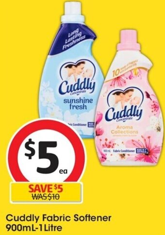 Coles Cuddly Fabric Softener 900mL-1 Litre offer