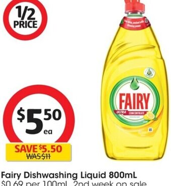Coles Fairy Dishwashing Liquid 800mL offer