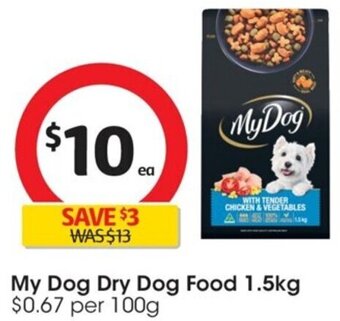Coles My Dog Dry Dog Food 1.5kg offer