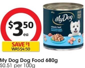 Coles My Dog Dog Food 680g offer