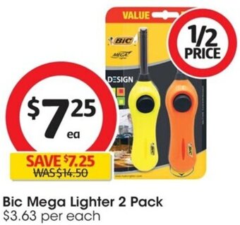 Coles Bic Mega Lighter 2 Pack offer