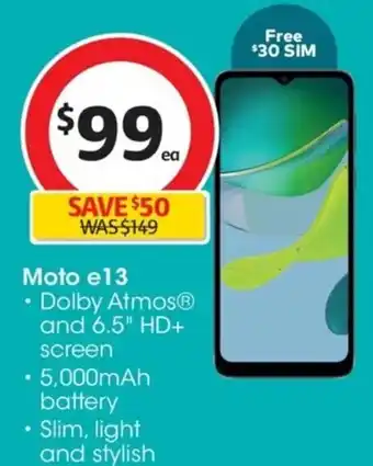 Coles Moto e13 • Dolby Atmos® and 6.5" HD+ screen offer