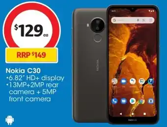 Coles Nokia C30 *6.82" HD+ display offer