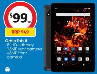 Coles Orbic Tab 8 .8" HD+ display • 13MP rear camera +5MP front camera offer