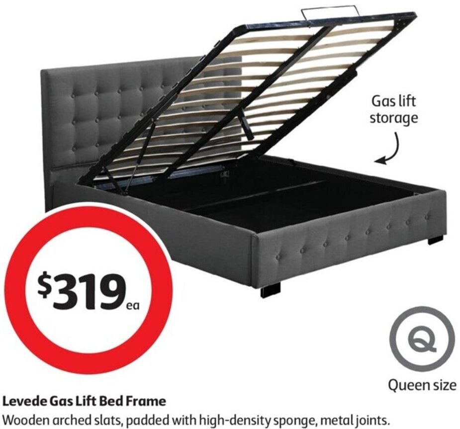 Levede Gas Lift Bed Frame offer at Coles