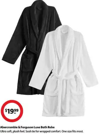 Coles Abercrombie & Ferguson Luxe Bath Robe Ultra soft, plush feel. Sash tie for wrapped comfort. One size fits most. offer