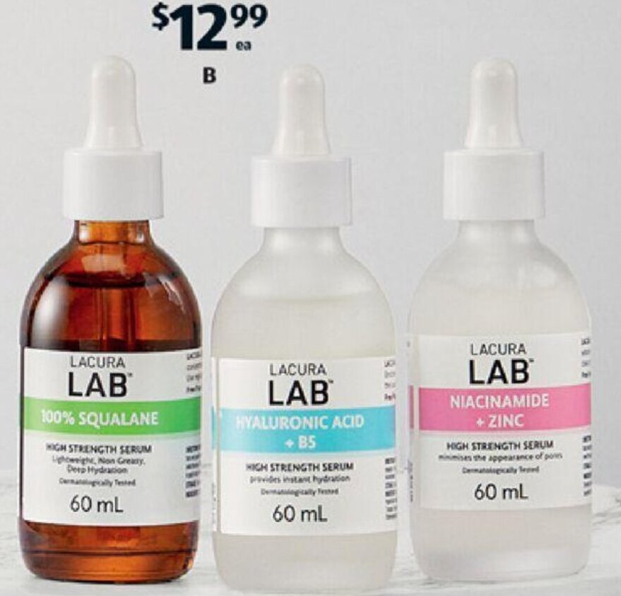 Lacura Lab Assorted High Strength Serums 60ml offer at ALDI