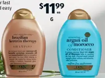 ALDI OGX Shampoo or Conditioner 385ml offer