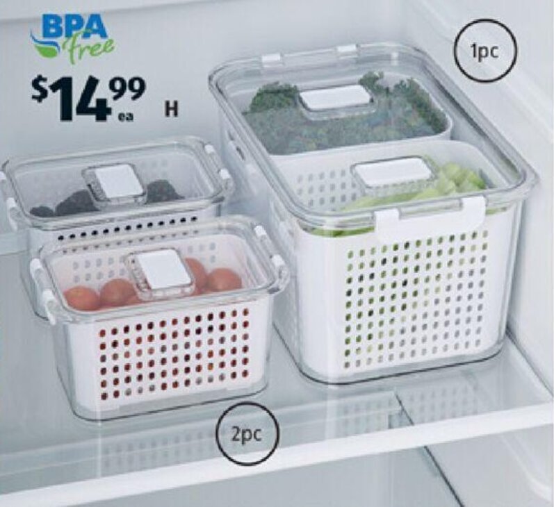 Fridge Vegetable Storage Containers offer at ALDI