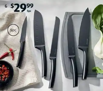 ALDI Black Knife Set 5pc offer