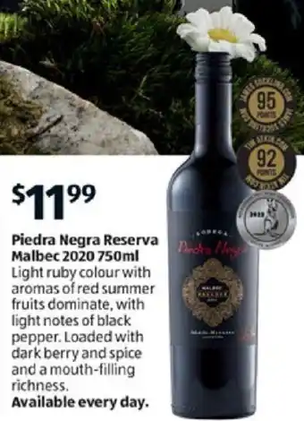 Piedra Negra Reserva de Neg Malbec 2020 750ml