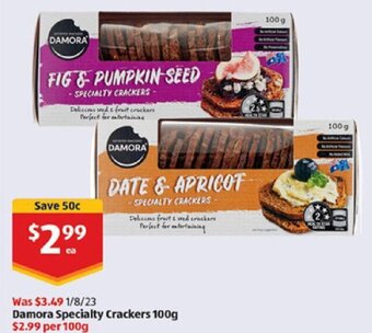 ALDI Damora Specialty Crackers 100g offer