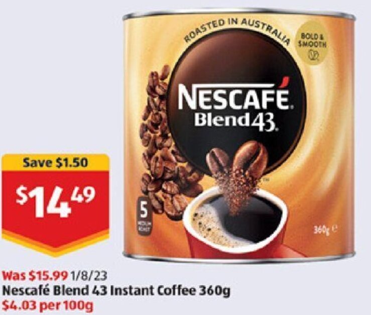 Nescafé Blend 43 Instant Coffee 360g offer at ALDI
