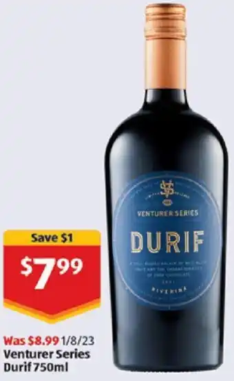ALDI Venturer Series Durif 750ml offer