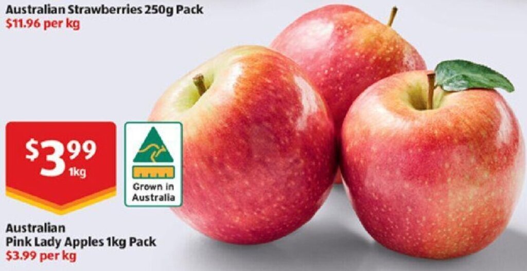 Australian Pink Lady Apples 1kg Pack offer at ALDI