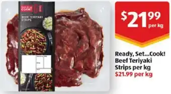 ALDI Ready, Set...Cook! Beef Teriyaki Strips per kg offer