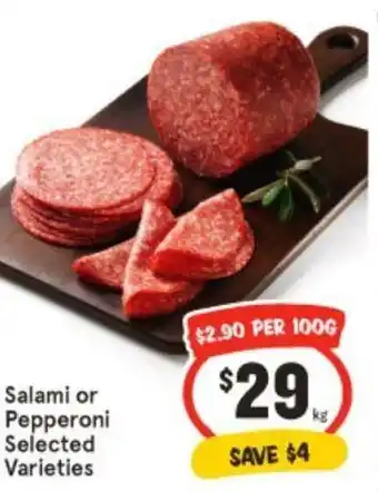 IGA Salami or Pepperoni Selected Varieties offer