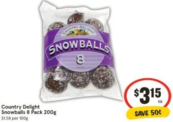 IGA Country Delight Snowballs 8 Pack 200g offer
