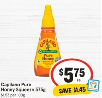 IGA Capilano Pure Honey Squeeze 375g offer