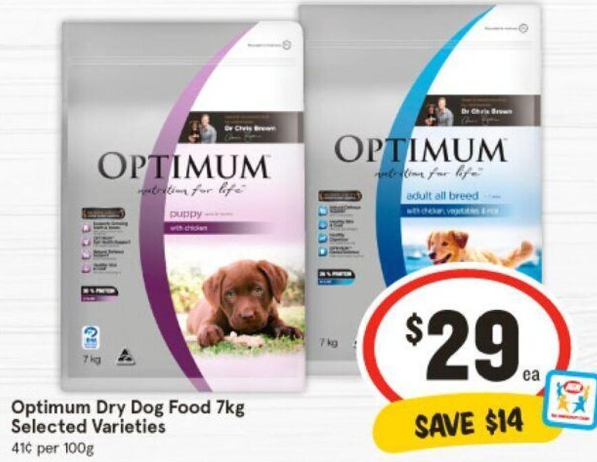 Optimum Dry Dog Food 7kg Selected Varieties offer at IGA