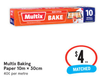 IGA Multix Baking Paper 10m x 30cm offer